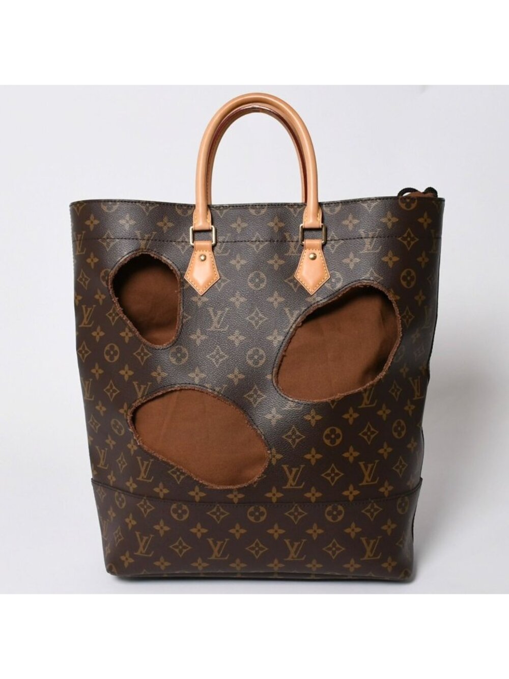 Louis Vuitton with Holes Tote Bag Comme Des Garcons Rei Kawakubo Gold - Picture 2 of 16